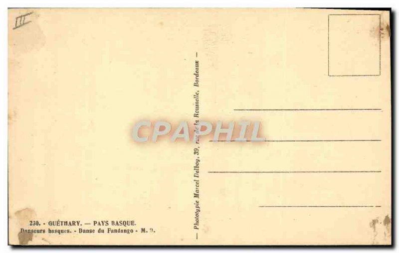 Old Postcard Folklore Guethary Basque Country Basque Dancers Dance Fandango