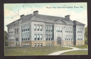 WAYNE NEBRASKA WAYNE'S NEW HIGH SCHOOL BUILDING VINTAGE POSTCARD 1910