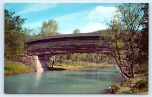 COVINGTON, WV West Virginia ~ HUMPBACK COVERED BRIDGE c1960s  Postcard