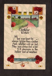 Vintage Birthday Wishes Greetings Poem Cold or Hot Weather Postcard