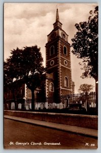 RPPC  St. George's Church  Gravesend  England  UK  Postcard