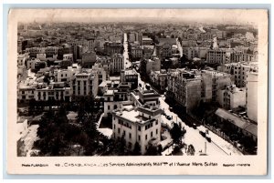 Bird's Eye View Casablanca Administratifs Milit Morocco RPPC Photo Postcard 