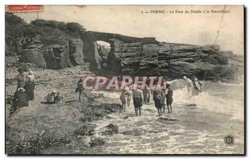 Pornic Old Postcard Devil's Bridge has Noeveillard