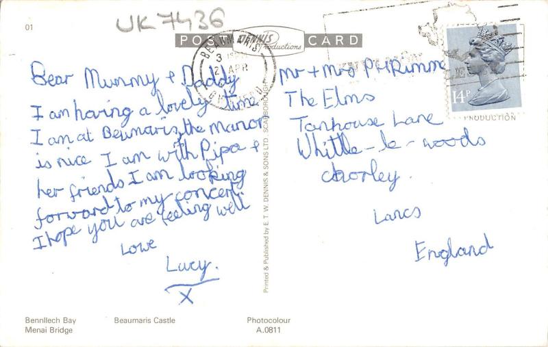 uk7436 greetings from anglesey wales uk