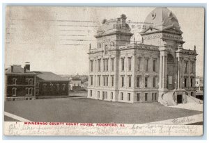 1906 Winnebago County Court House Exterior Building Rockford Illinois Postcard