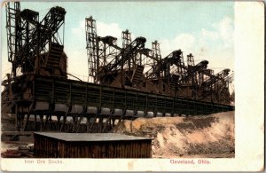 Iron Ore Docks, Cleveland OH Undivided Back Vintage Postcard O33