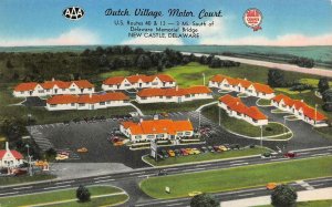 NEW CASTLE, DE Delaware  DUTCH VILLAGE MOTOR COURT  Roadside  c1950's Postcard