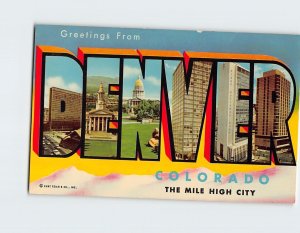 Postcard Greetings From Denver, Colorado, The Mile High City, Denver, Colorado