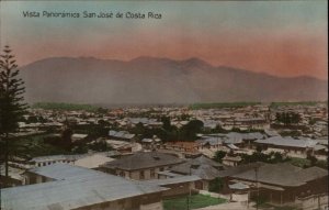 San Jose Costa Rica Panoramic Tinted Real Photo Postcard #1