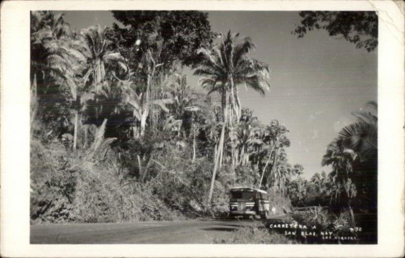 Vista De San Blas Nay Lab. Herrera Real Photo Postcard #2 BUS