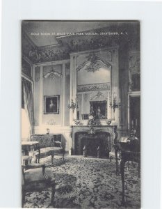 Postcard Gold Room At Mills State Park Museum, Staatsburg, New York