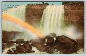 Cave Of The Winds, Niagara Falls New York, Vintage 1936 Harris Litho Co Postcard