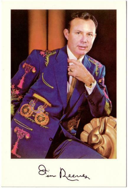 Gentleman Jim Reeves Country Singer in Nudie Suit Original 1980s Postcard