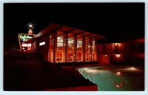 ATHENS, Georgia GA  Roadside HOLIDAY INN SWIMMING POOL At Night c1960s Postcard