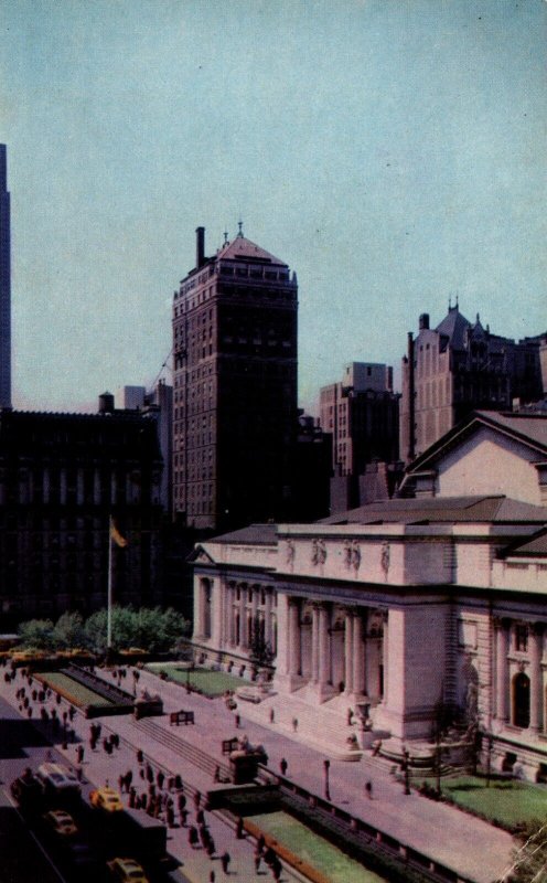 USA New York City Public Library Chrome Postcard 09.88