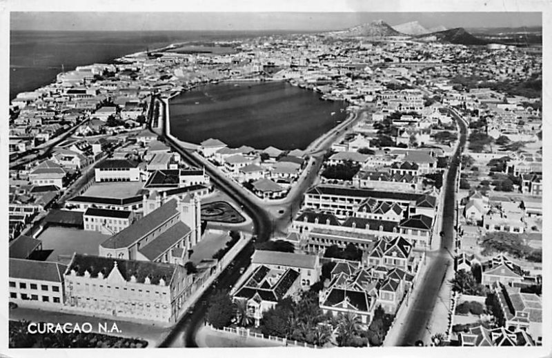 Air View of Willemstad Curacao, Netherlands Antilles Postal used unknown 