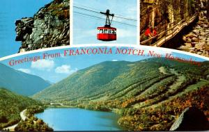 New Hampshire White Mountains Greetings From Franconia Notch Multi View 1970