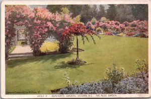 Canada Butcharts Gardens Victoria British Columbia Rose Garden  Postcard 09.25
