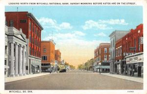 Mitchell South Dakota Street Scene Store Fronts Antique Postcard K13887