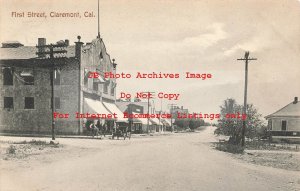 CA, Claremont, California, First Street, Business Area, Newman Post Card