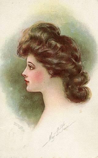 Brunette Lady - Artist Signed: May L. Farini