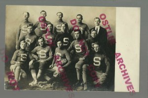 Stoughton WISCONSIN RPPC 1909 FOOTBALL TEAM Studio Shot nr Madison Edgerton