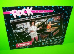 Rock Encore Pinball FLYER Original Game Art Print Music Theme Retro Vintage