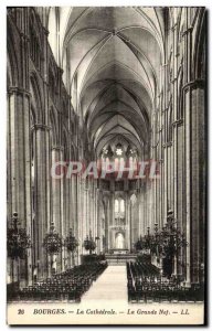 Old Postcard Bourges Cathedrale Great nave