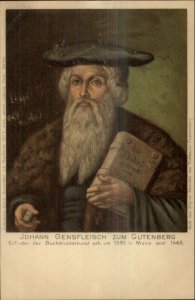 Johann Gensfleisch Gutenberg Bible c1900 Postcard