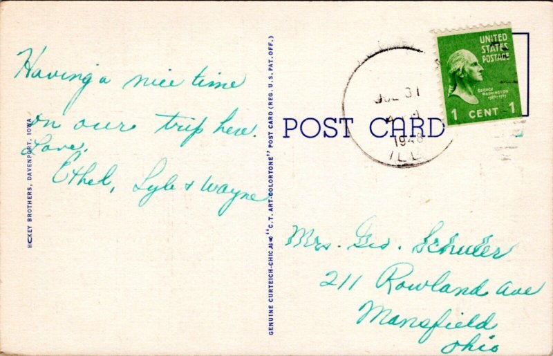 Postcard IL Moline - Post Office