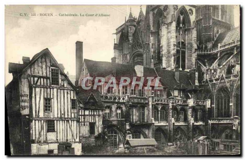 Old Postcard Rouen Cathedral Court of Albano