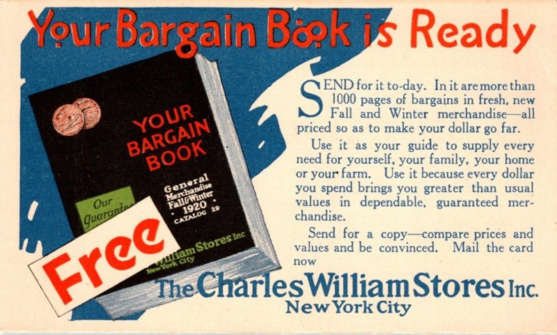 Advertising Your Bargain Book Charles William Stores New York City