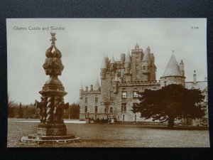 Scotland Angus GLAMIS CASTLE & SUNDIAL - Old RP Postcard