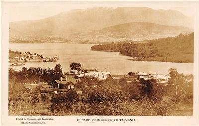 RPPC Hobart, From Bellerive, Tasmania, Australia 1925 Vintage Postcard