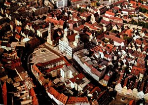 Germany Augsburg Blick Auf Die Stadt Mit Rathaus und Perlachturm