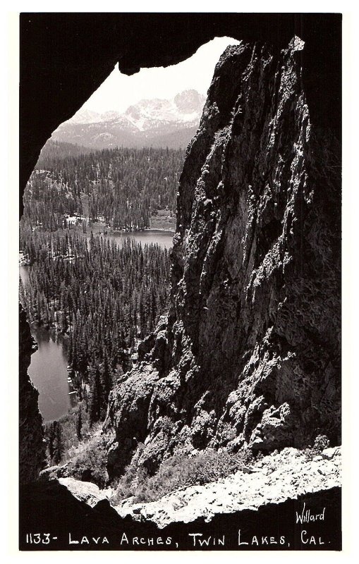 Lava Arches Twin Lakes California RPPC Postcard #1133