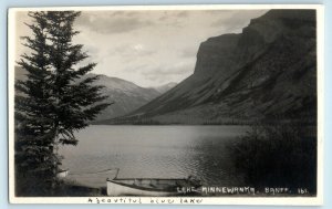 Lake Minnewanka Banff Alberta Canada Real Photo RPPC Postcard (Z26)
