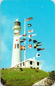 Gibbs Hill Lighthouse Signal Station Cancel Bermuda 4d Postage PM Postcard Vtg 