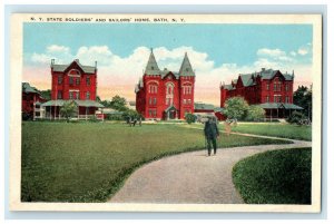 1919 New York State Soldiers and Sailors Home, Bath New York NY Postcard