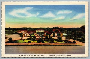 Postcard Asbury Park New Jersey c1946 Colony Court Motel Highway 35 Linen Unused