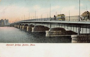 Harvard Bridge, Boston, Massachusetts, Very Early Postcard, Unused