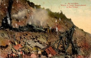 Panama Canal Accident Wreck Of Large Steam Shovel At Bas Obispo 1909