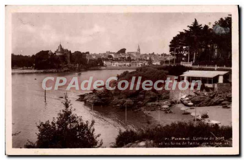 Postcard Ancient Pornic entrance of the Port and bathing cove rabbits