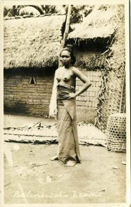 indonesia, BALI, Beautiful Native Nude Balinese Woman (1920s) RPPC Postcard 