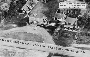 Hagerstown Maryland air view Pleasant Hill Motor Court antique pc ZC548999