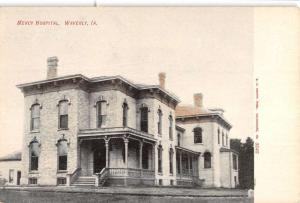 Waverly Iowa Mercy Hospital Street View Antique Postcard K94032