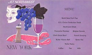 Jet Northwest, New York, menu Recipe 1964 