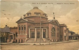 Hand-Colored Postcard; First M.E. Church, Wichita Falls TX Wichita County Posted 