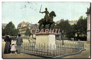 Old Postcard Paris Carrefour St Augustine Statue of Jeanne d & # 39Arc Dubois