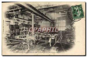 Postcard Old Factory Industry Establishments Mr. Schneider & Co naval Mounting